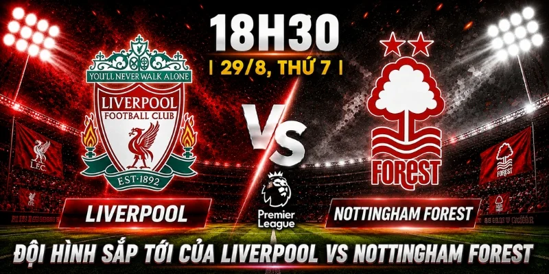 Đội hình sắp tới của Liverpool vs Nottingham Forest