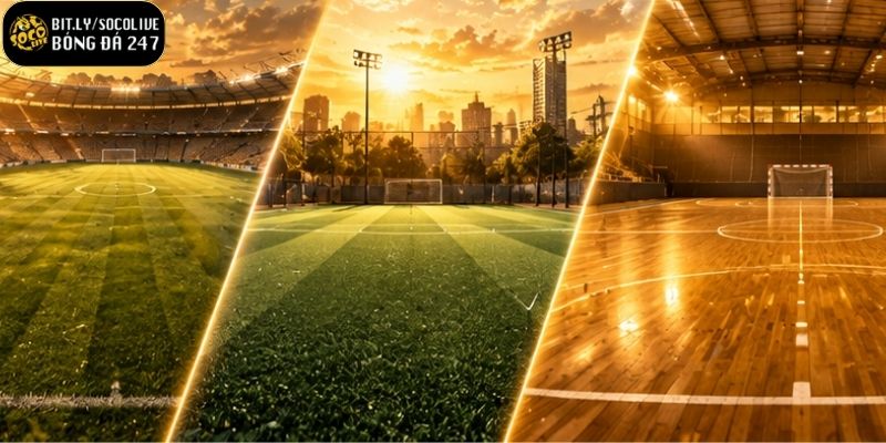 Các Loại Sân Bóng Đá | Khám Phá 3 Mặt Sân Chuẩn Thi Đấu 7 Sân bóng trong nhà yêu cầu một không gian khép kín